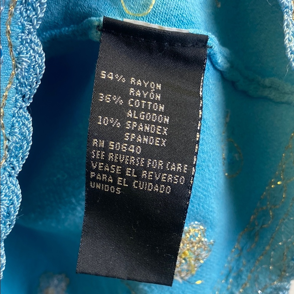 Hype Medium Blue Embroidered Top - Picture 3 of 4